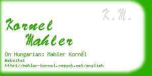 kornel mahler business card